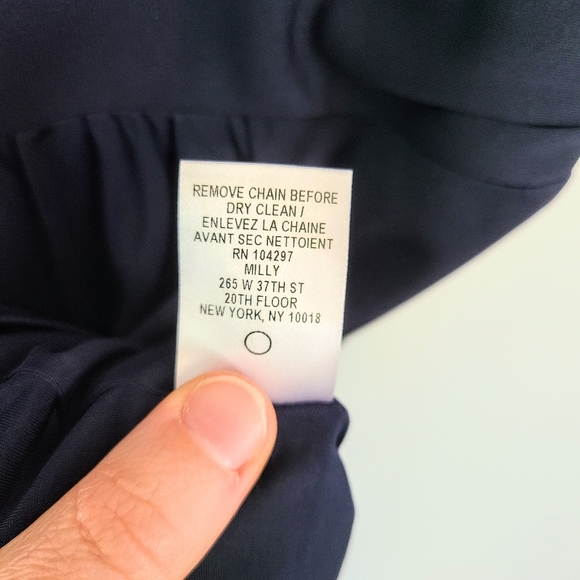 Milly of New York Blue Sleeveless Stretchy Sheath Dress w/ Gold Chain Necklace - Picture 4 of 8